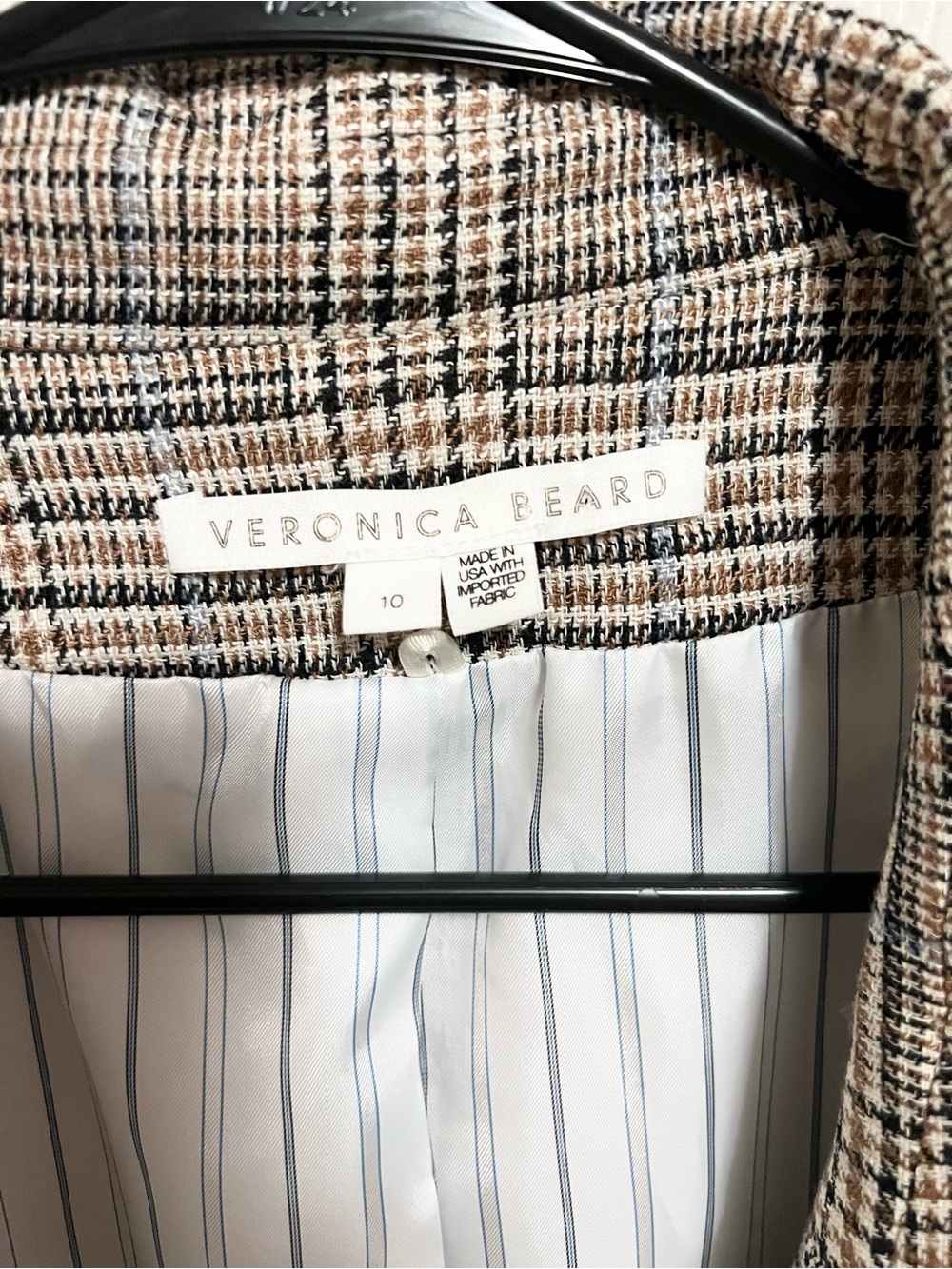Veronica Beard Orchid Houndstooth-Plaid Dickey Jacket Blazer 10 - Picture 3 of 11